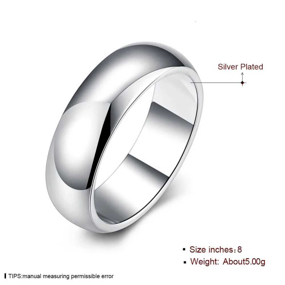 High Quality 925 Sterling Silver Rings Fashion Simple Round Circle Rings For Women Party Jewelry Size 5 6 7 8 9 10 S250716
