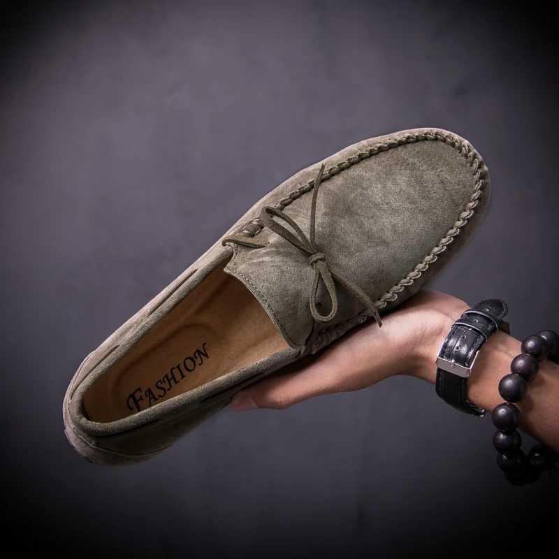 2025 Wearable Fashion Men Moccasins Penny Loafers High Quality Suede Leather Shoes Men Slip On Flats Gommino Driving Shoes W250716