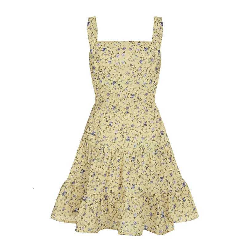 Fashion Small Flowers Prints Summer Womens Camisole Dress Slim Simple Sweet Prairie Chic Mini Dresses R250716