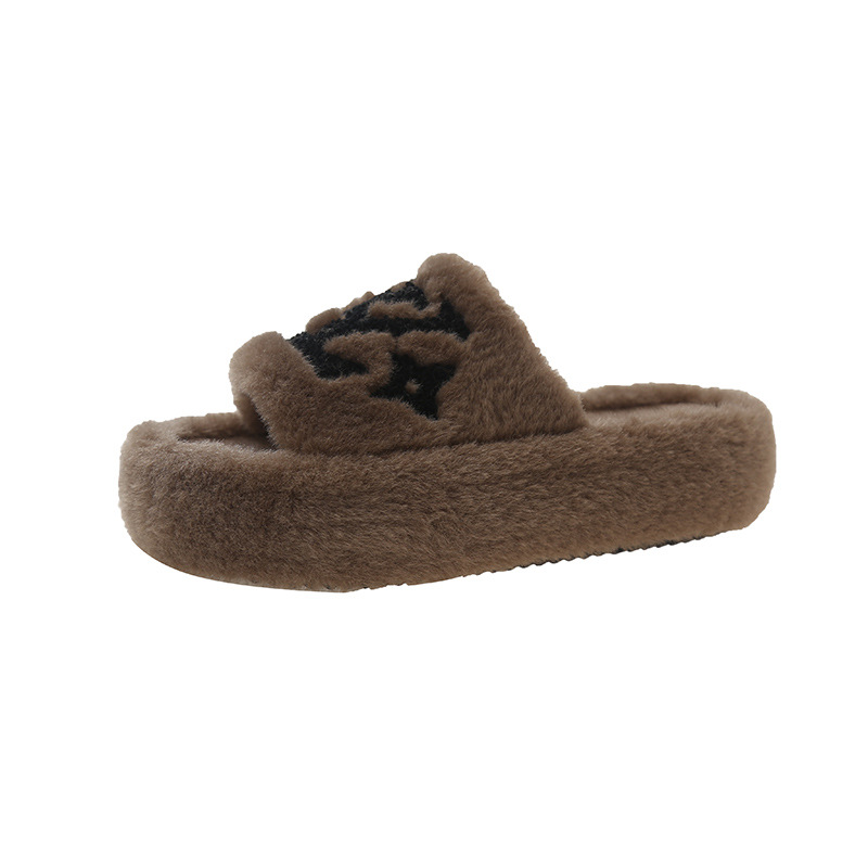2025 Autumn Winter New Letter Print Thick sole 5cm Cotton Slippers Womens Indoor Outdoor Comfortable Versatile Warm Slipper Multiple Color Options Ava