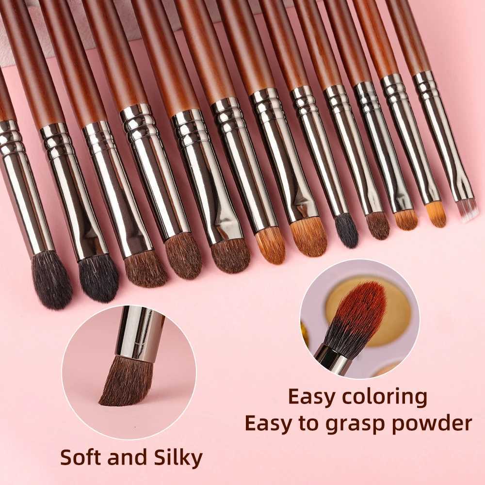 9/12pcs Makeup Brushes Set Kit Natural Hair Makeup Brushes Set Kit Cosmetic Makeup Beauty Tool Crease Brush Eyeliner Brow XJ2500716