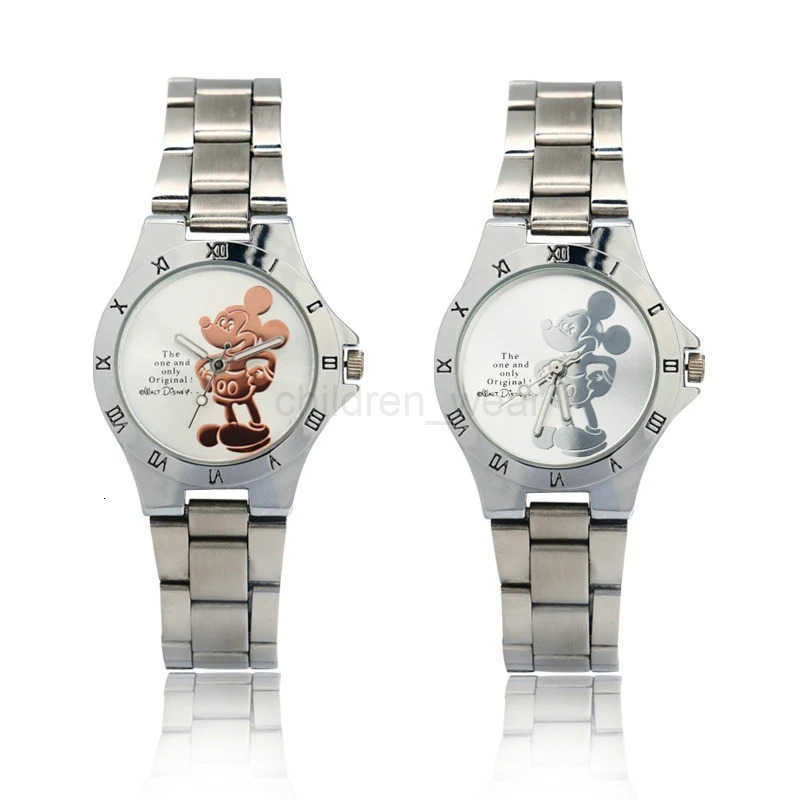 Disney New Disney Mickey Mouse Minnie Gold Silver Watch Childrens Boys Girls Watches Steel Students Quartz Adult Watch Birthday Gift W20250716