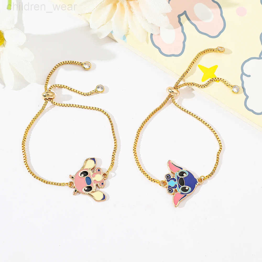 Disney Lilo Stitch Bracelet for Women and Girls Cute Luck Charm Fashion Jewelry Gift W20250716