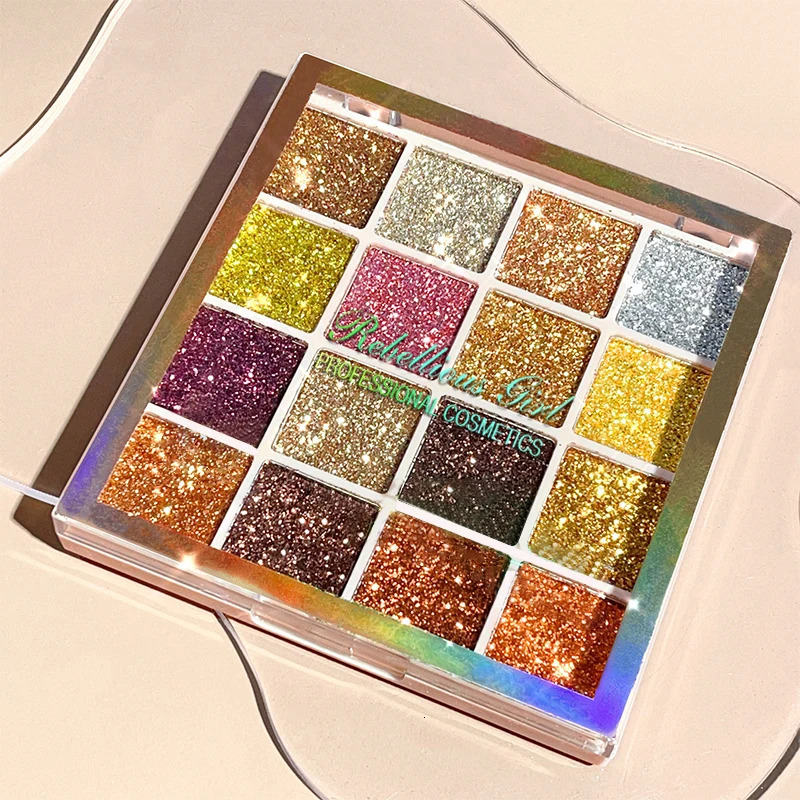 16 Colors Glitter Sequin eyeshadow Palette Diamond Shimmer Body Face Art Makeup Waterproof Skin Sequins Gloss Eyeshadow Palette 250712