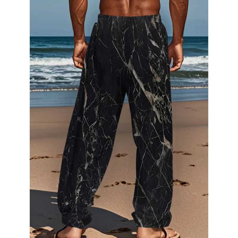 Mens Summer Fashion Casual Pants Lightweight Comfortable Solid Color With Stylish Print Drawstring For Sports And Casual Wear y250716