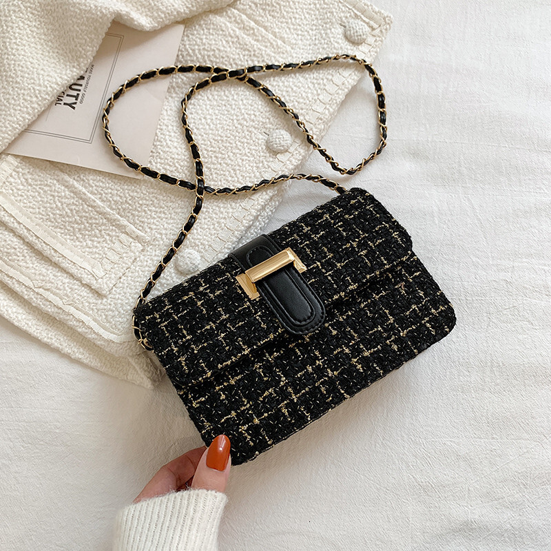 Designer Summer Textured for Women 2025 Trendy New Fashion Simple Shoulder Casual Crossbody Woolen Small Square Light Luxury Women's Bag