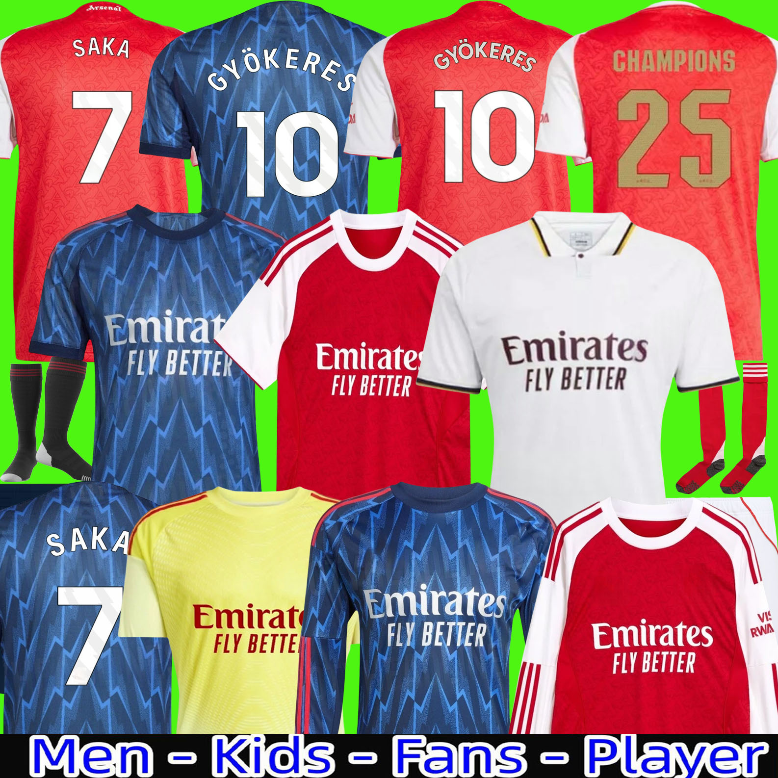 25 2026 SAKA NWANERI soccer jerseys Fans Player version ODEGAARD HAVERTZ ZINCHENKO LEWIS-SKELLY 25 26 football shirt Men Kids sets RICE CALAFIORI ArSeN top kit jersey