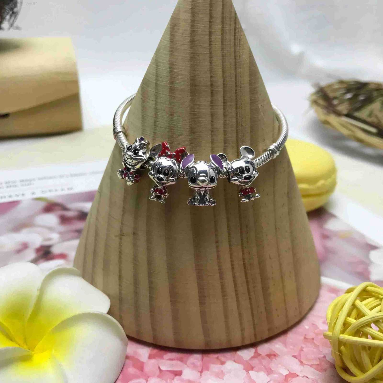 Disney New 925 sterling silver Disney Princess original with model making jewelry for Pan Bracelet DIY Womens Jewelry Gift W20250716