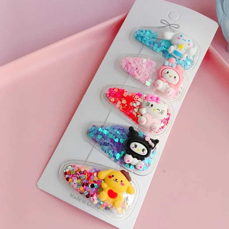Sanrio Hairpin Kawaii My Melody Kuromi Cinnamoroll Hello Kitty Hair Clip Girls Hair Accessories w250716
