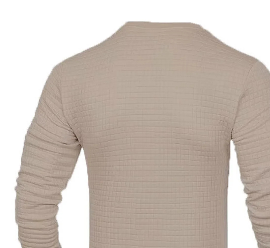 Mens coat fashion small check Waffle youth round neck jacquard check hoodie 250716