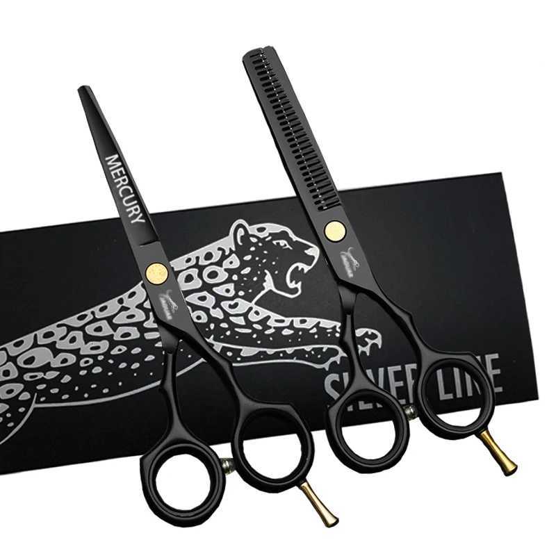 5.5 6.0 Inch Hair Scissors Professional Barber Hairdressing Cutting Thinning Set Reversed Scissors Laser Wire Scissors W250716