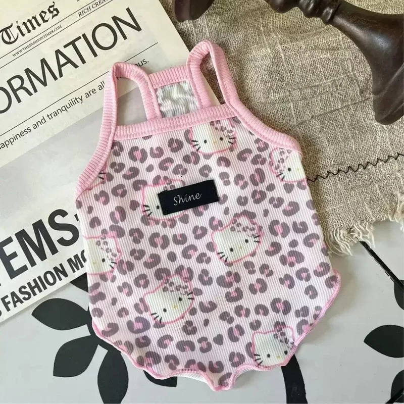 Spring Summer Pet Clothes Spice Girls Wind Suspenders LeopardPrint Kitty Ice Silk And Cool Fabrics Cats Dogs Wear Them 250711