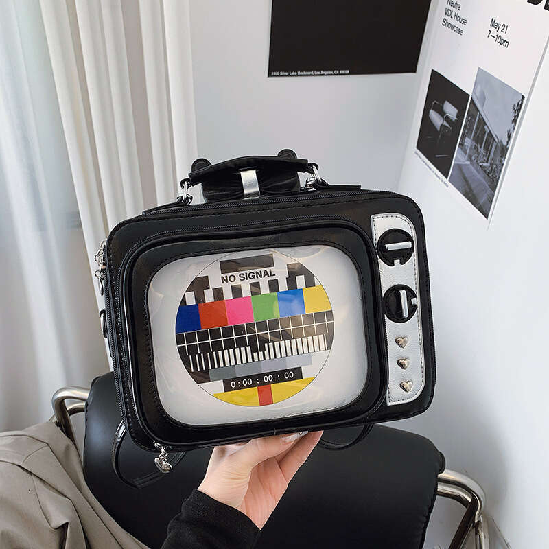 TV Shoulder 2025 Spring New Mori Style Cute Girl Large Capacity Handheld Transparent Jelly Bag