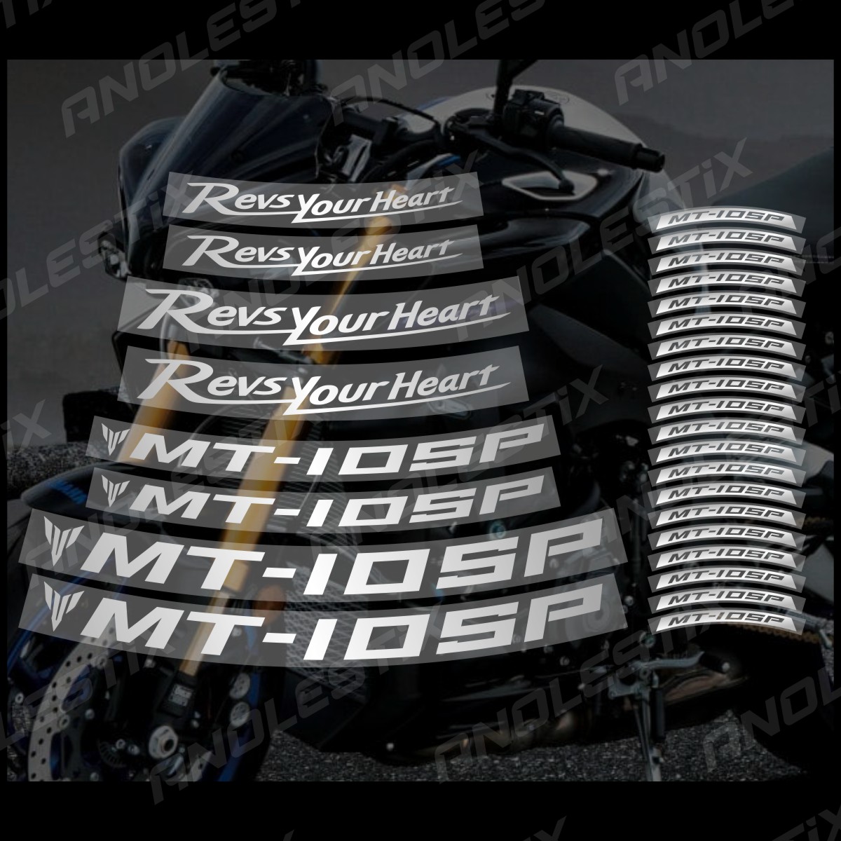 AnoleStix Customized Reflective Motorcycle Wheel Sticker Hub Decal Rim Stripe Tape For YAMAHA MT-10 SP MT10 SP
