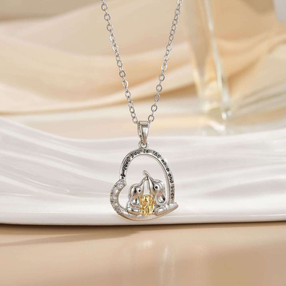 Mother's Day Heart-Shaped Love Animal Necklace Light Niche Fashion Jewelry Non-Fading Collarbone Chain 317