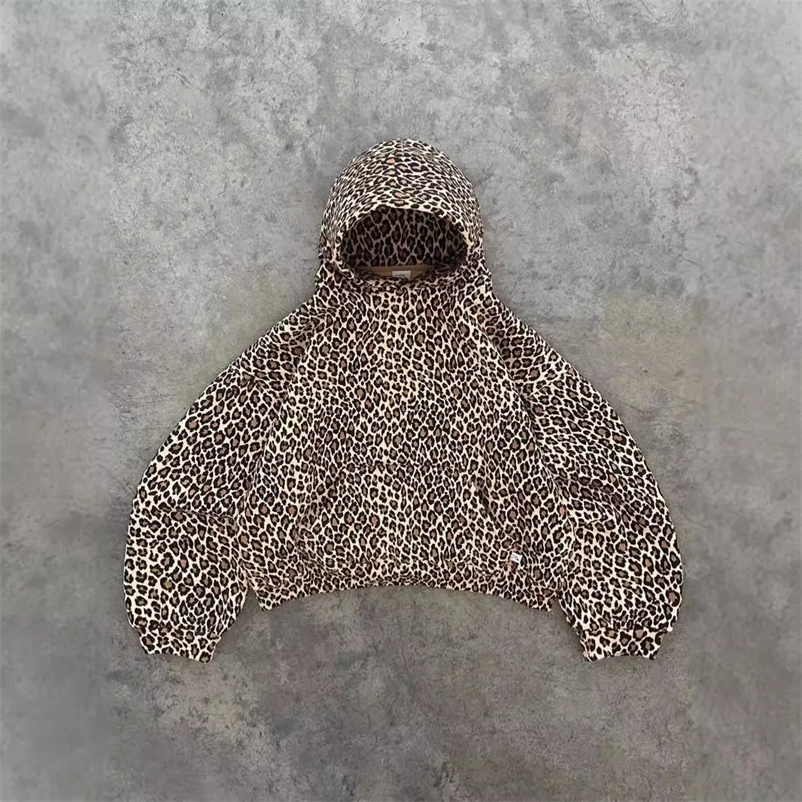 Retro Y2K Leopard Print Hoodie Couple Harajuku Style Zipper Sweatshirt Polyester Fiber Full Other Style 250715