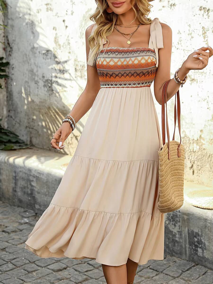 Women Summer Spaghetti Strap Midi Dresses,Woman Clothing,Casual Womens Dresses,Summer Clothes,Sundress dongdumaoyi