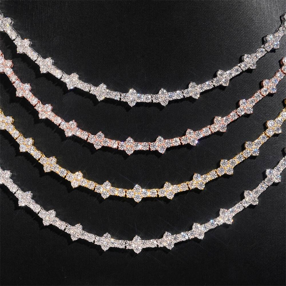 925 Silver 3mm D Color Moissanite Tennis Chain Hip Hop Men Women Bracelet Necklace With Certificate