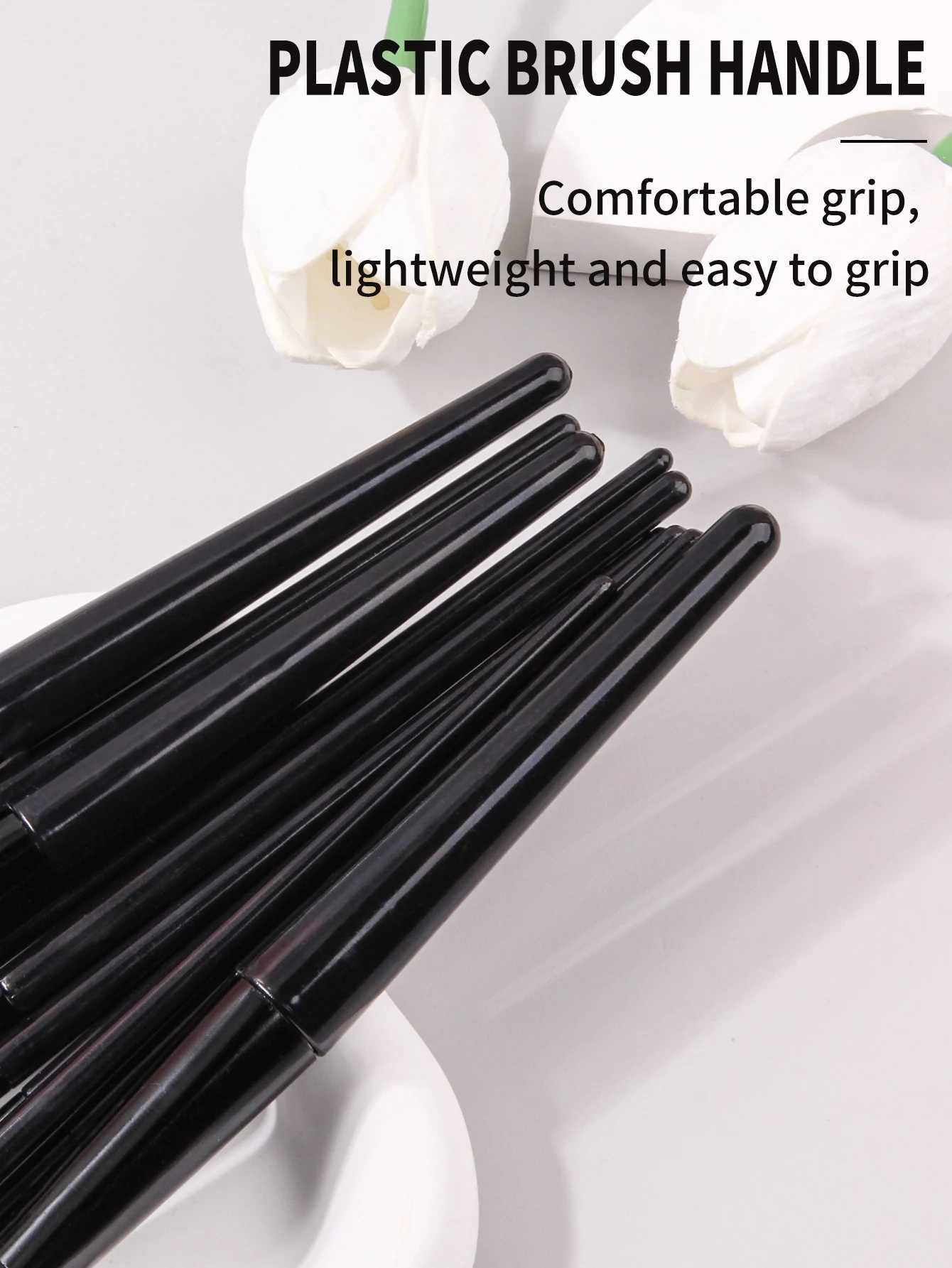 High-quality 10-piece soft bristle black makeup brush set foundation/blush/eyeshadow brushes daily beauty tools for beginners. XJ2500716