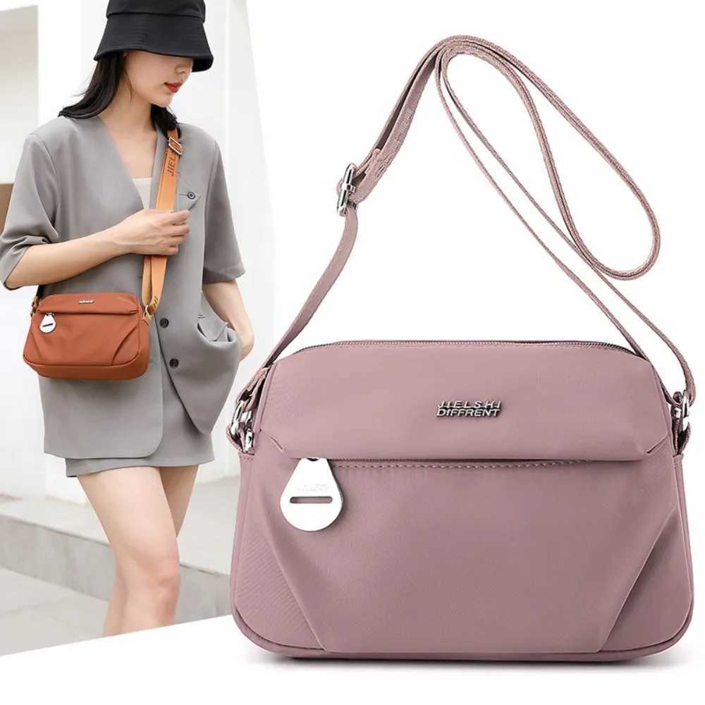 Lightweight Nylon Oxford Cloth Crossbody Bag Waterproof Large Capacity Small Square Handbag Casual Shoulder Bag