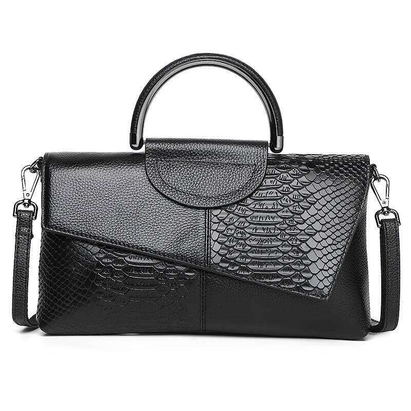 2022 Brand Design Genuine Snake Print Handbag Fashion Ladies Hand-Held Large Capacity Cowhide Leather Wallet