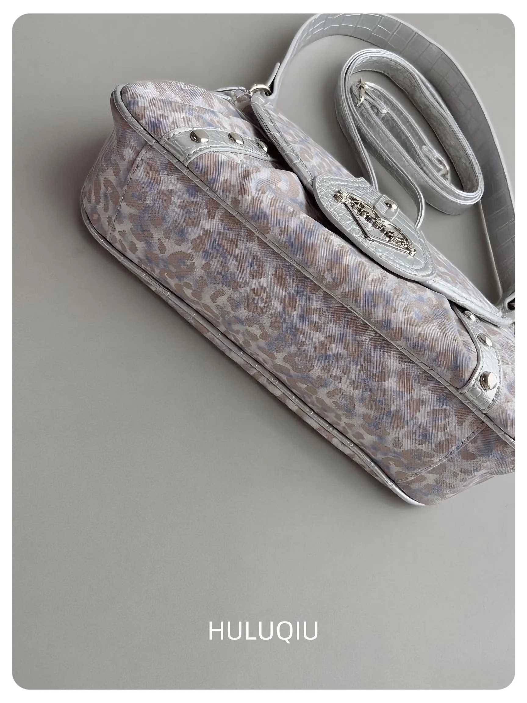 Y2k Leopard Shoulder Bag Women Vintage Korean Trend Crossbody Bags Harajuku Streetwear Youth Bag