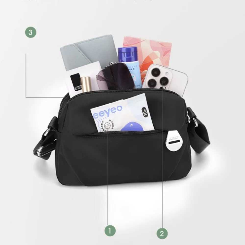 Lightweight Nylon Oxford Cloth Crossbody Bag Waterproof Large Capacity Small Square Handbag Casual Shoulder Bag