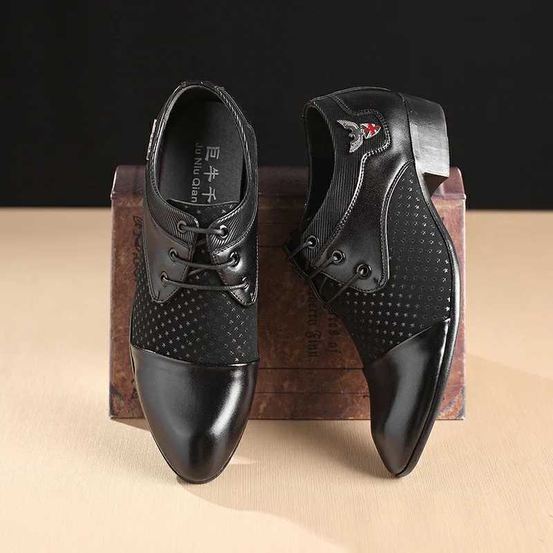 Mens Dress Shoes for Men Lace-Up Fashion Office High Quality Leather Comfortable Business Formal Shoes for Men Wedding Party Style Footwear Y250715