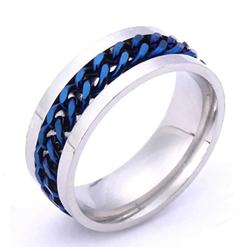 Rotate Chain Finger Ring for Rotating Anxiety Fashion Stainless Steel Chain Ring Spinner Band Bottle Opener Accessory S250716