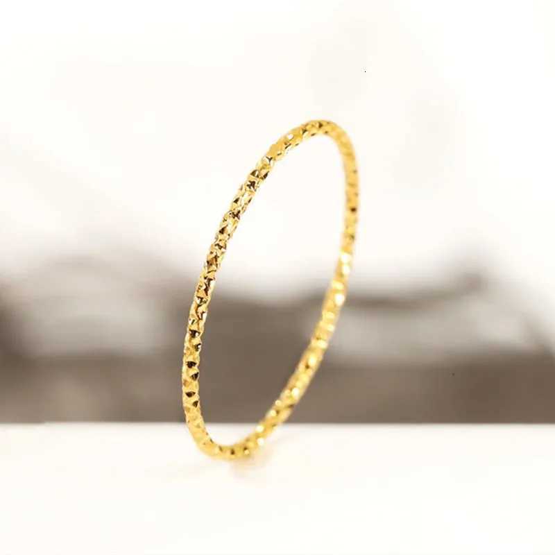 1mm Thin Stackable Ring Stainless Steel Faceted Ring for Women Girl Size 4-10 S250716