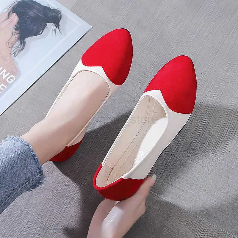 Ladies Footwear Green Womens Flat Shoes Round Toe Leather Casual Slip-on Y2k Young Chic and Elegant Vacation Promotion Social M250716