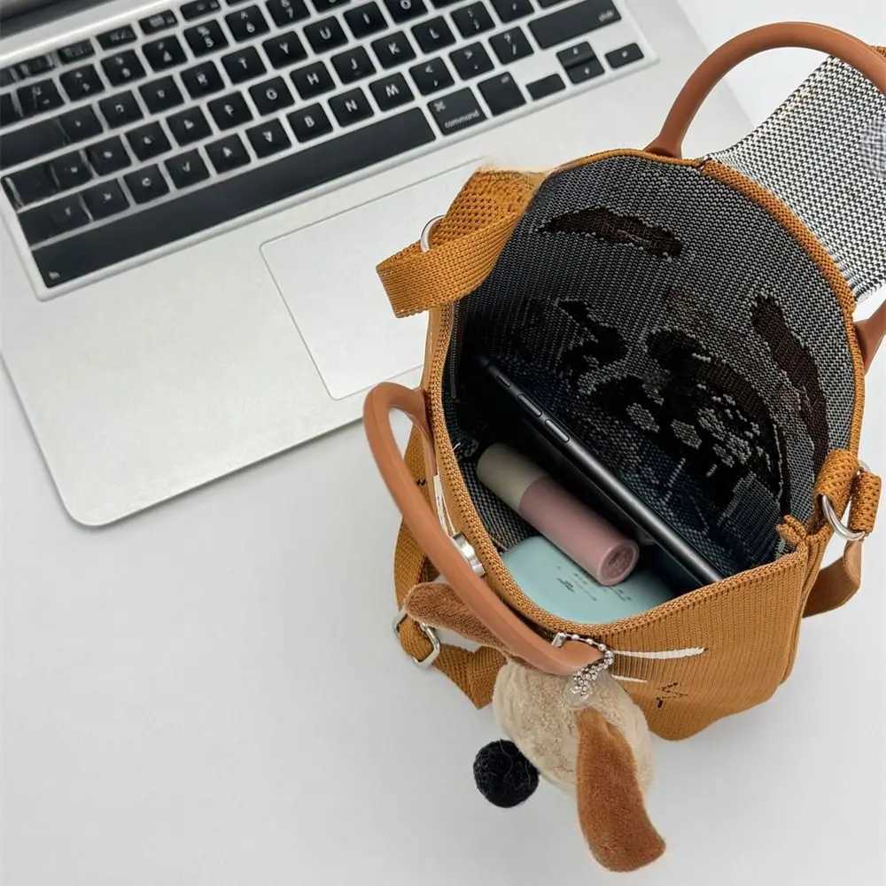 Women Girls Large Capacity Knitted Shoulder Bags Lightweight Messenger Bags Underarm Bags Handmade Handbags Tote Bags
