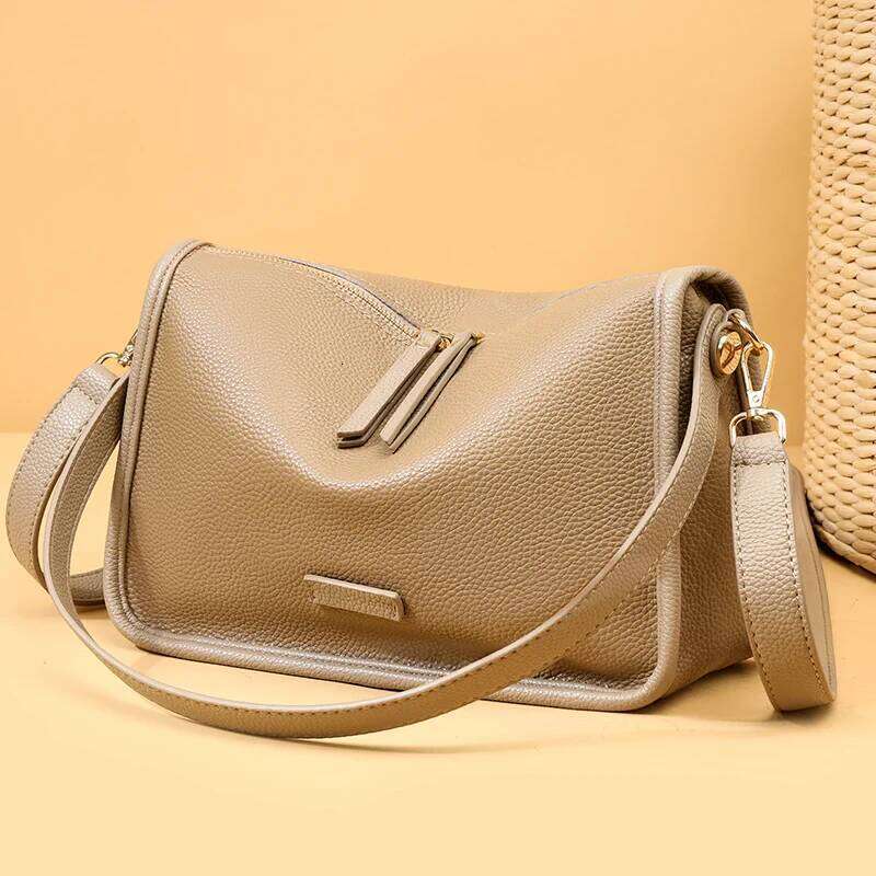 Soft Genuine Messenger Women Design Shoulder Crossbody Bag Purse Fashion Female High Quality Cow Leather Handbag New