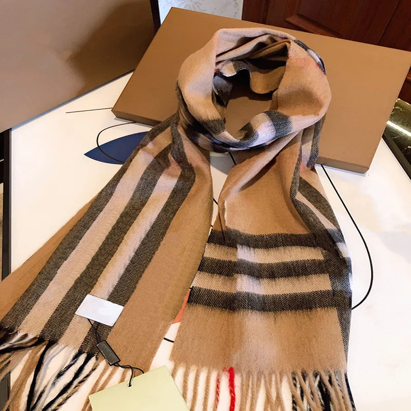 Designer Scarf silk Echarpe Luxe Cashmere Scarves For Winter Warm Womens and mens Long Wraps Classic Plaid Women Man silk scarf designers with Embroidery logo nice