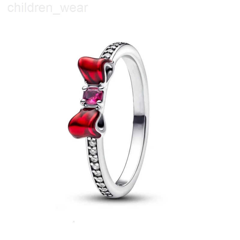 Disneys New Sparkling Double Heart Pink Bow Ring Suitable for Women DIY Jewelry Wedding Gift 2025 Hot W20250716