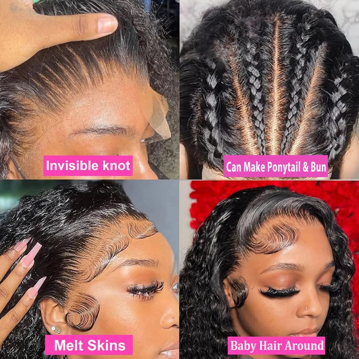 Natural Black Soft 26 Long Kinky Curly 180 Density 13x4 Lace Front Wig For Women Baby Hair Heat Resistant Preplucked Glueless Synthetic Wig