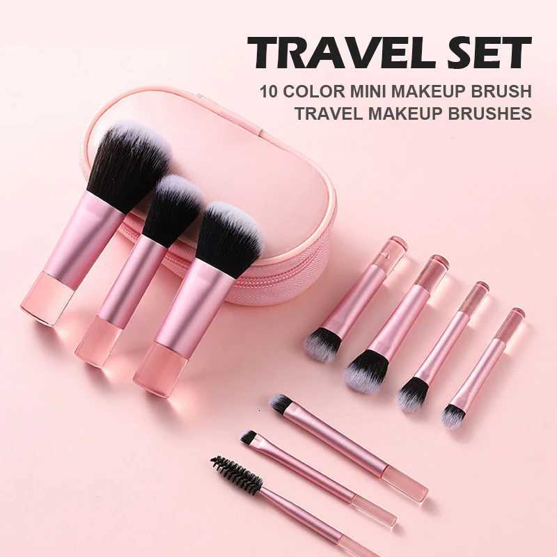 10 Color Mini Makeup Brush Travel Portable Makeup Tool - Palm Brush Professional Makeup Tool Set XJ2500716