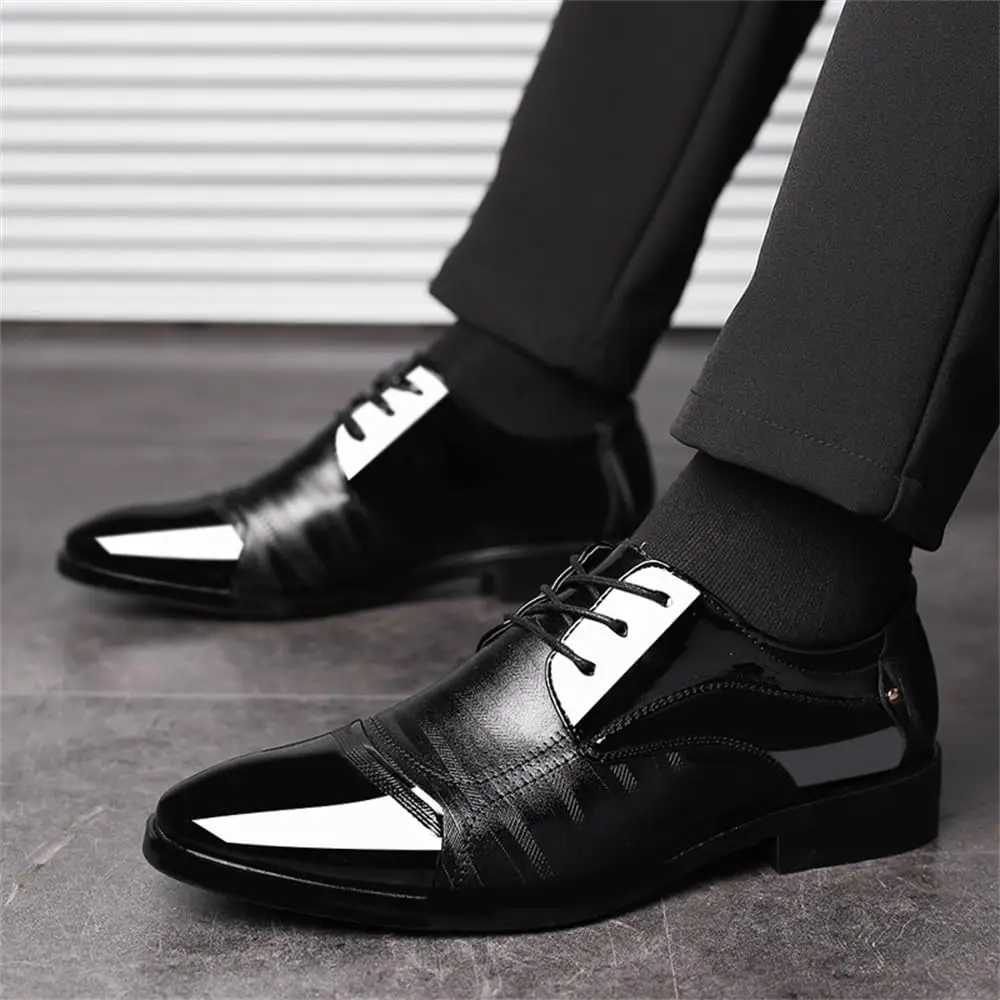 Mens Dress Shoes Business Oxfords Patent Leather Dress Shoes Classic Loafers Formal Derby Shoes For Men Y250715