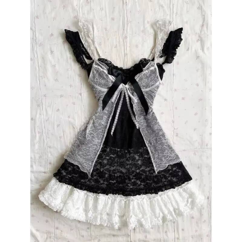 Sweet Vintage Lace Sets Women Casual Y2k Crop Top Cardigan + Party Mini Dress Summer Beach Style Outfits Chic Korean dongdumaoyi