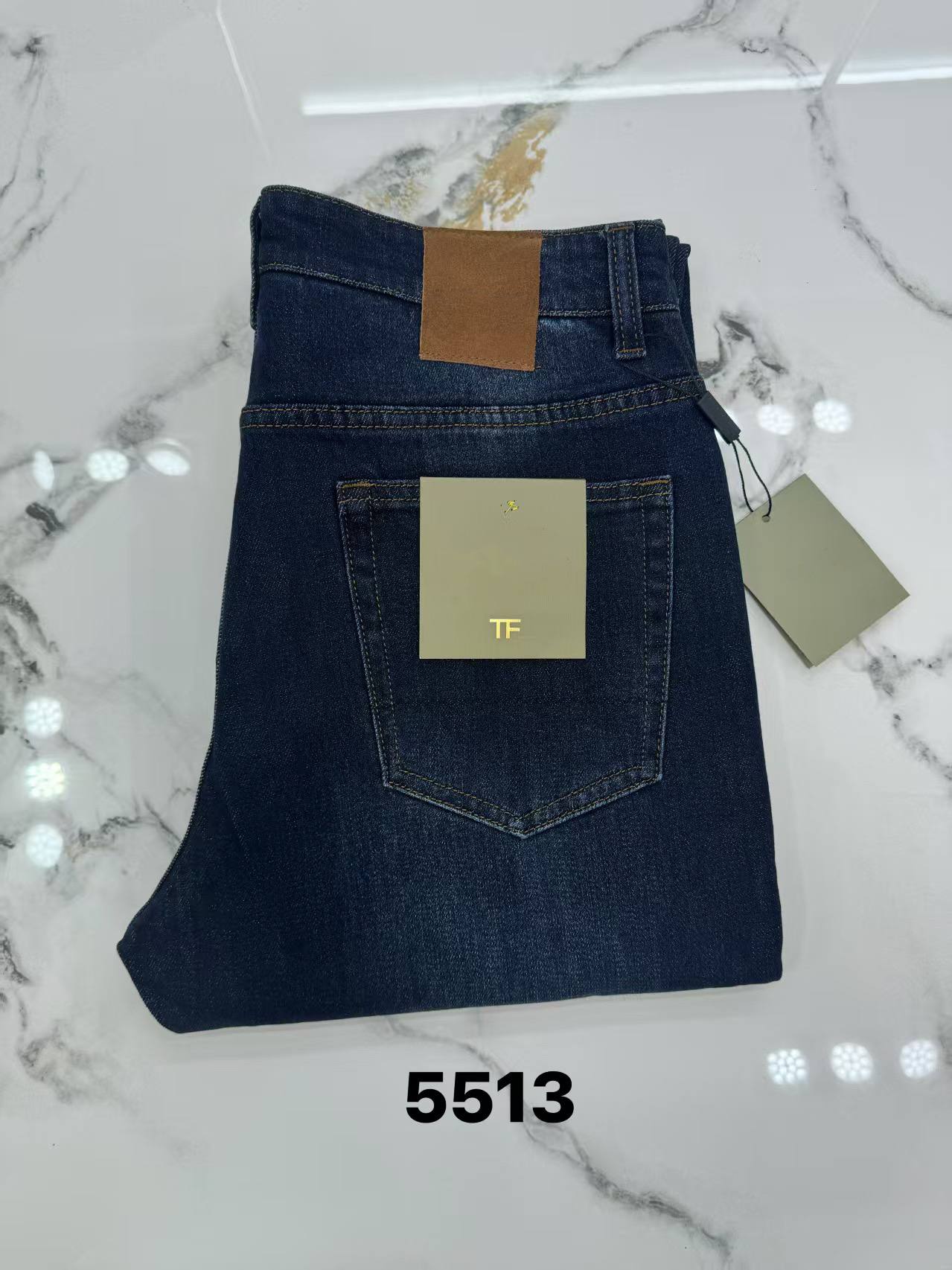 Mens Designer Tailored Jeans - Business Casual Luxury Retro Vintage Classic Long Trousers