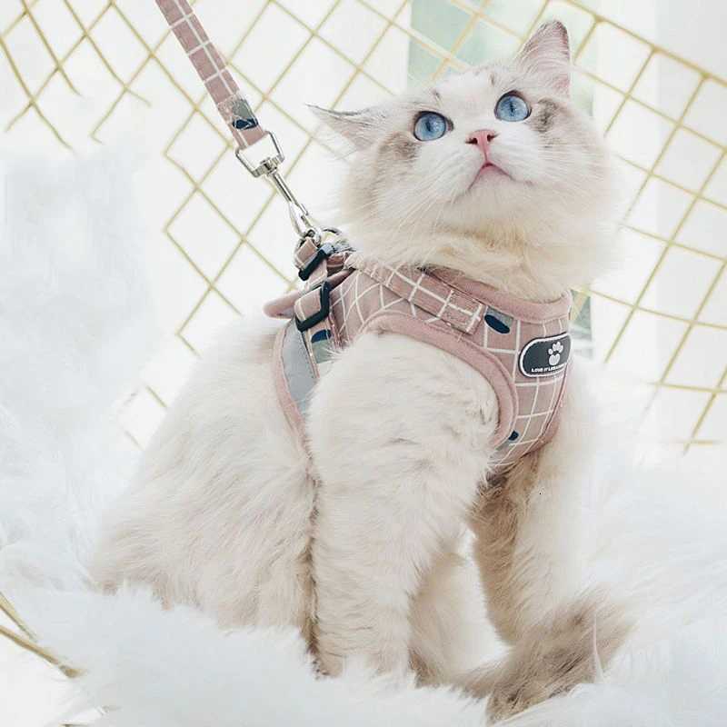 Reflective Pet Cat Harness and Leash Set for Cats Gotas Sphynx Harnesses Walking Dog Leash Pet Accessories Cat Harnesses LL250716