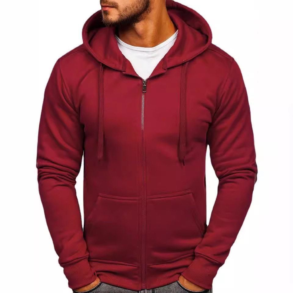 H27440 Master quality sports jacket men's dirt-resistant men's thickened sweater cardigan winter men's stand-up collar zipper hoodless 