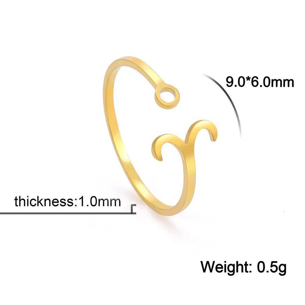 Stainless Steel Zodiac Rings 12 Constellations Open Ring for Women Aries Leo Virgo Gemini Libra Pisces Scorpio Birthday Gifts S250716