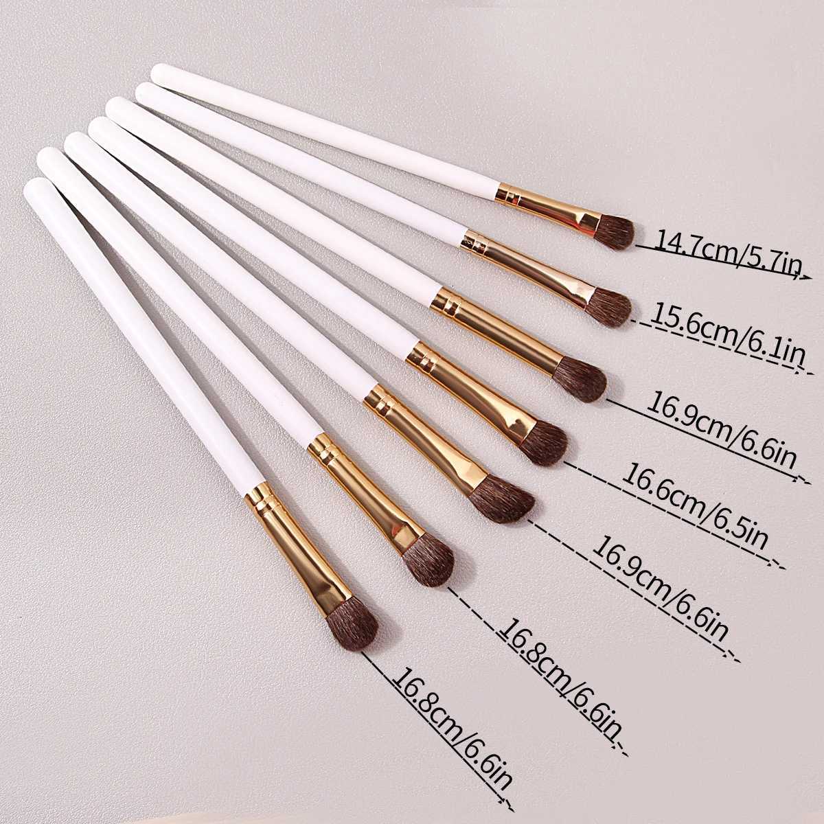 7Pcs Eyeshadow Makeup Brushes Set Natural Animal Horse Pony Soft Hair Cosmetics Blending Smudge Shader Brush Beauty Kit XJ2500716