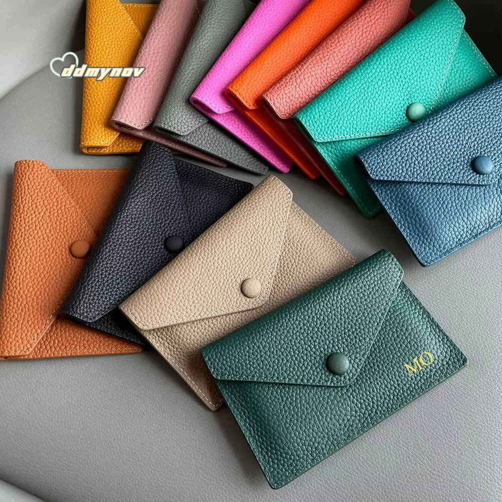 Luxury Genuine Leather Holder Fashion Mini Short Envelope Women Wallet Korean Japan Money Bag Credit Card Case Lady Purse ddmynov