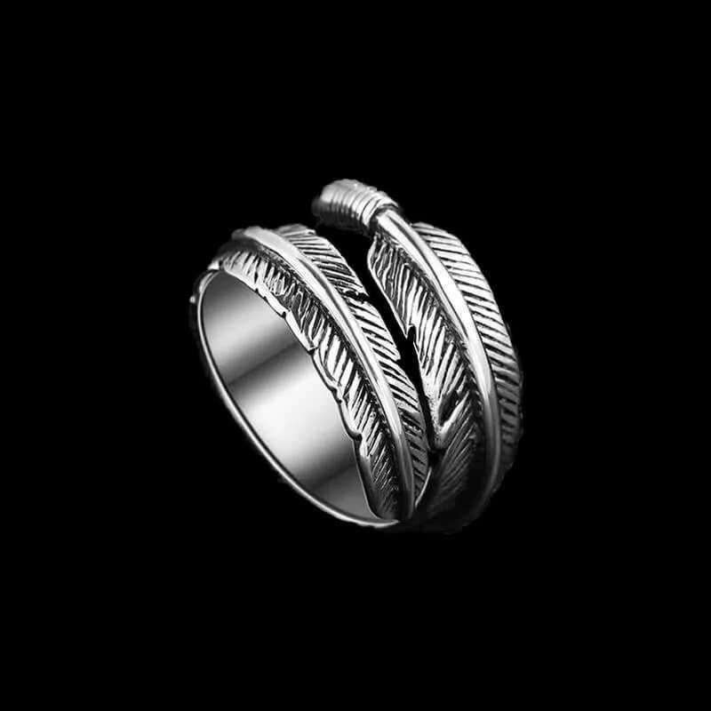 DODO Feather Ring 316L Stainelss Steel Jewelry Punk Style Men Women Adjustable Ring Size 6-13 S250716