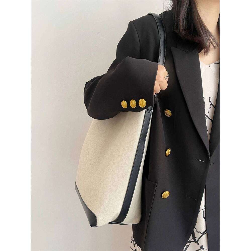 2025 New Canvas Buet Tote Women's Versatile Commuting Large Capaci Lazy Sle Op Bag Faionable Trendy