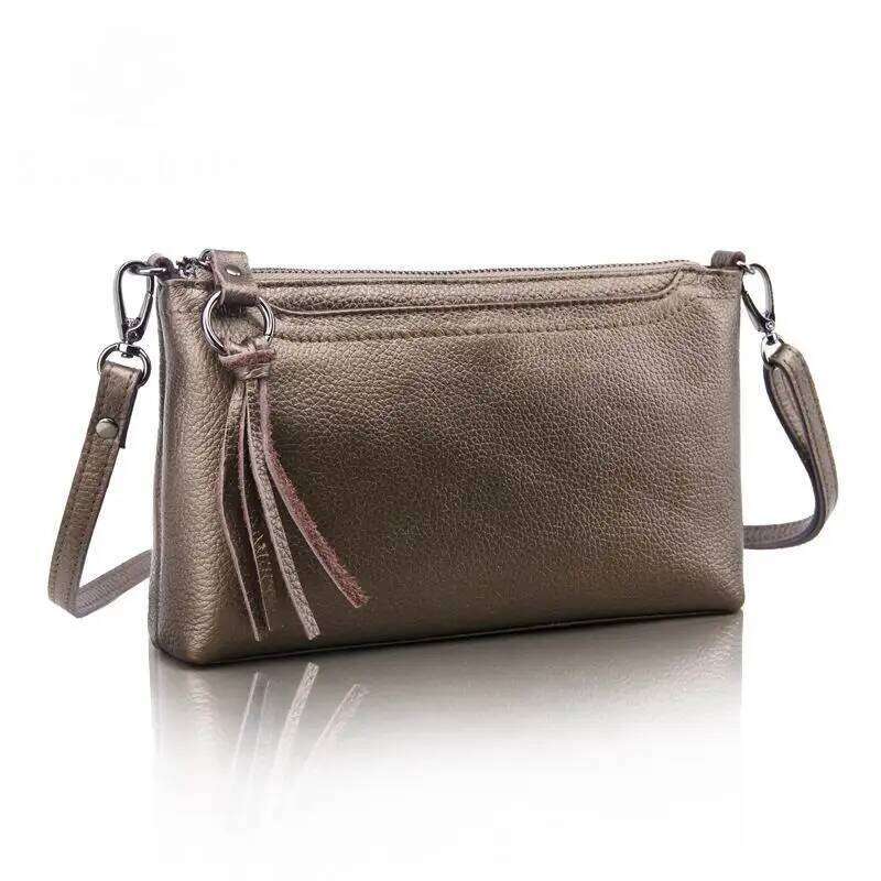 Fashion Messenger For Genuine Leather Mini Clutch Bag real leather solid Women shoulder bags Casual lady handbag