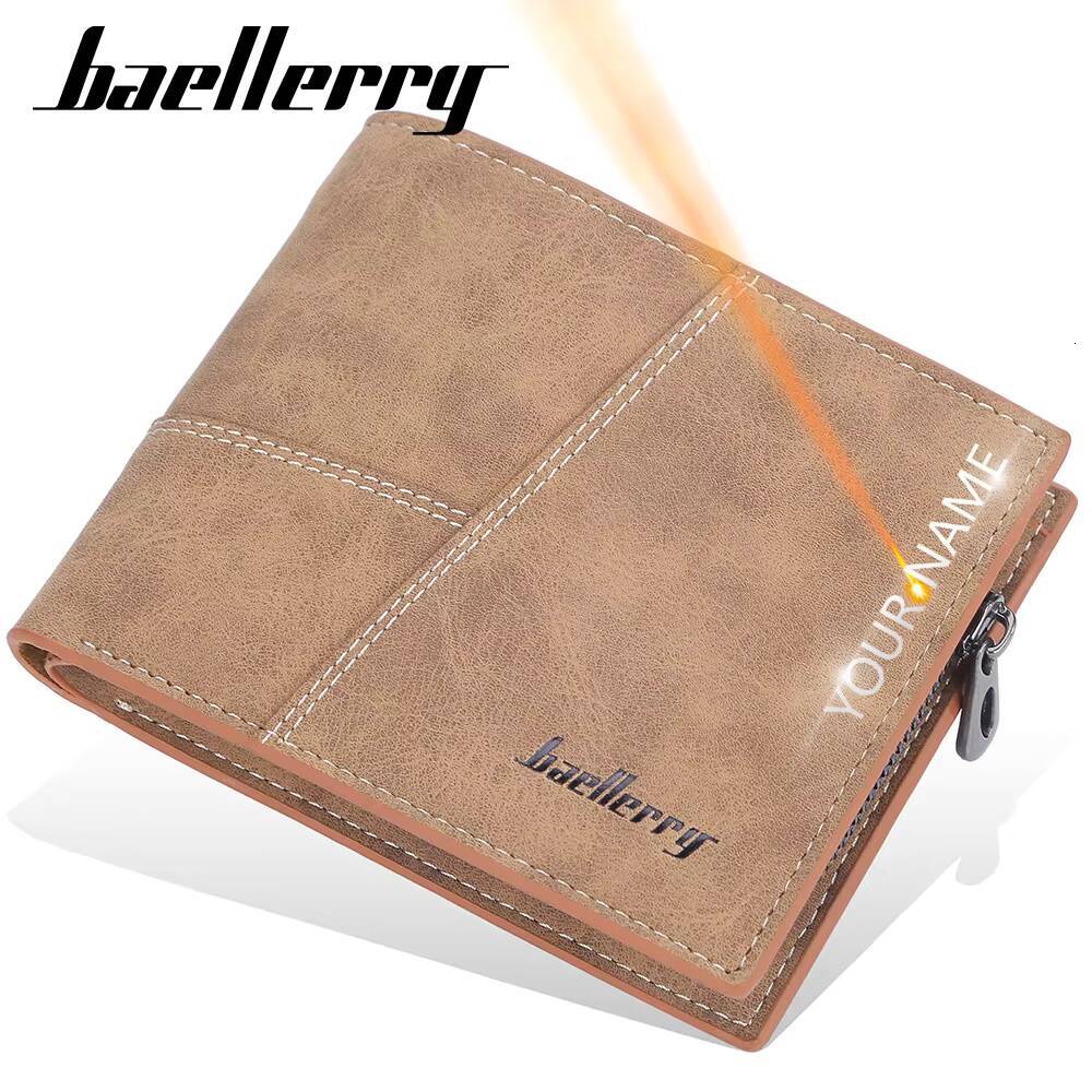 Luxury Name Engraved Short Male Purse Brand Card Holder High Quality PU Leather Small Men Wallets Carteria ddmynov