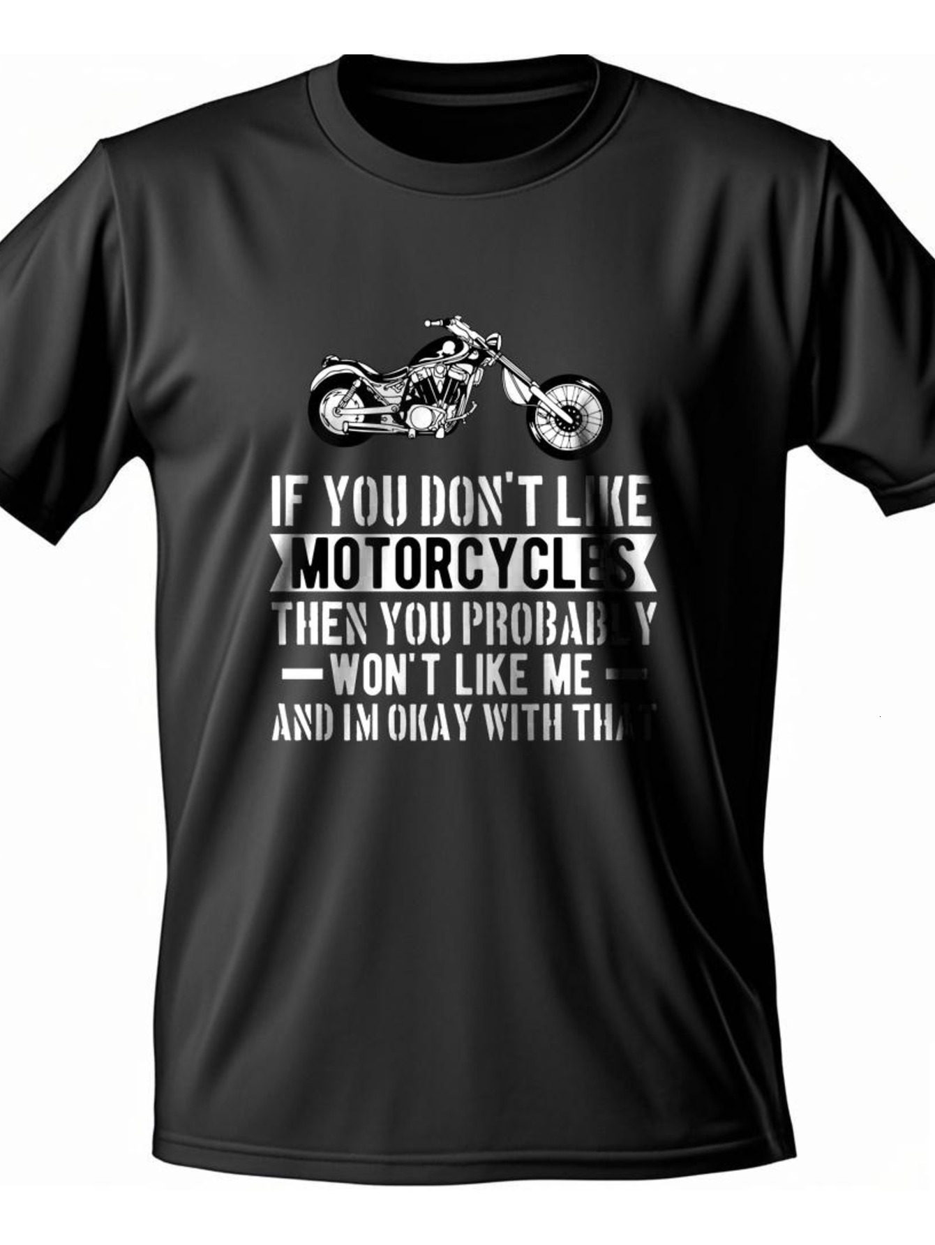 VogueEpoch Cotton Short sleeve black Adult S-3XL White Men motorcycle T Shirts text 180g Round collar Wed de